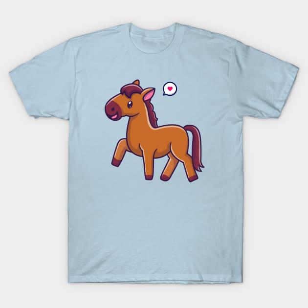 Cute Horse Walking Cartoon T-Shirt by Catalyst Labs